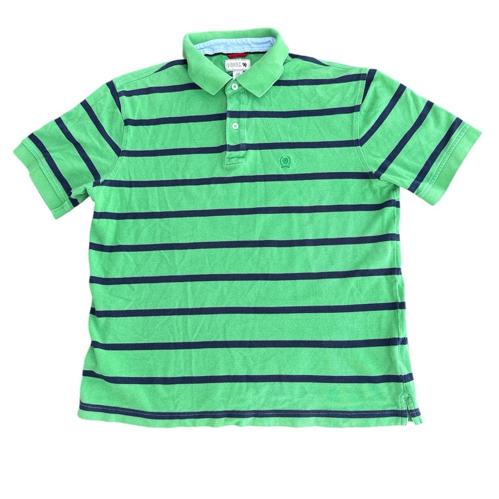 Tommy Hilfiger Green Blue Striped Polo Shirt‎ Relaxed Fit